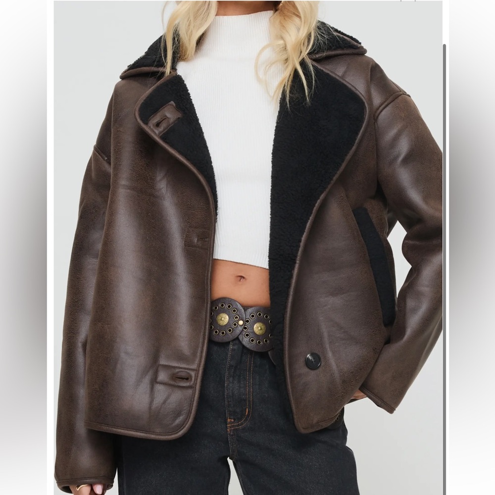 NWT Princess Polly faux sherling jacket